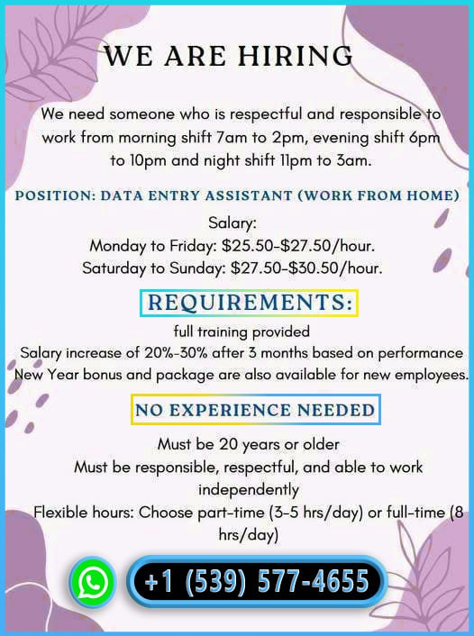 HIRING URGENTLY REMOTE WORKERS