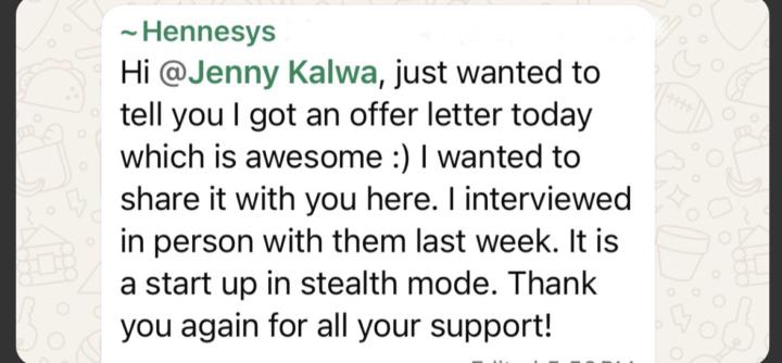 Hennesys, Customer Success Manager, landing an $88k role!