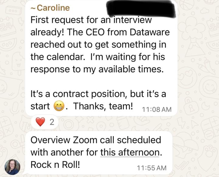 Caroline Wylie, Sales Representative, landing 2 interviews in less than 24 hours of active JAS! 