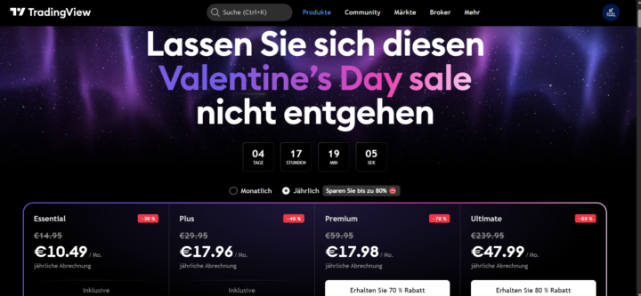 Tradingview (Valentinstag Schnäppchen)