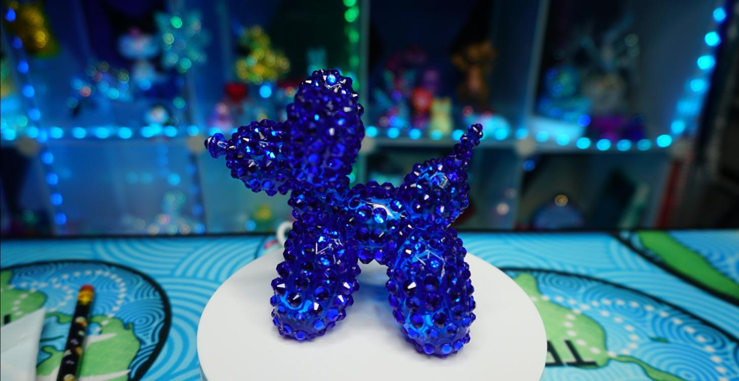 Balloon Dog with a twist! Rhinestones!