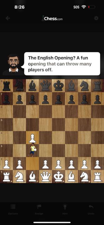 Playing C4 Known as the English oppening