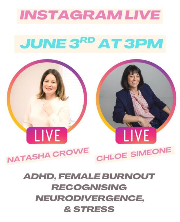 Join me LIVE on Insta - Tuesday 3rd June at 3pm 