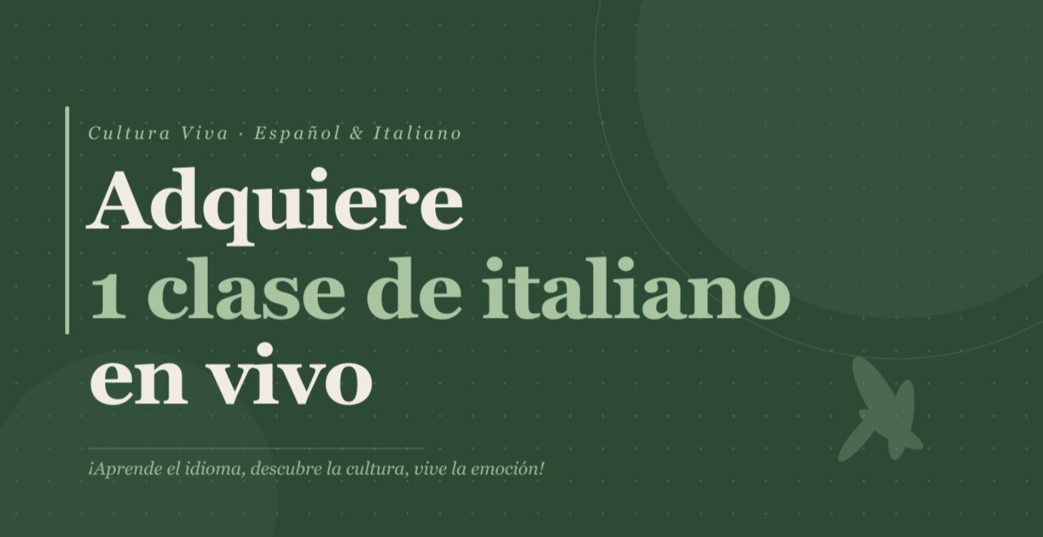 1 clase en vivo - ITALIANO