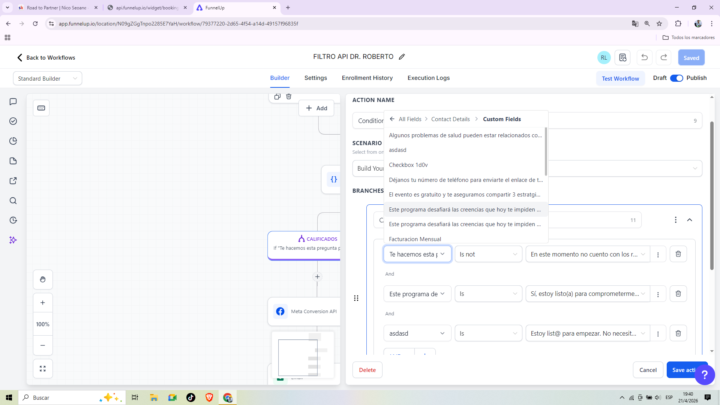 No encuentro la pregunta para el filtro Api