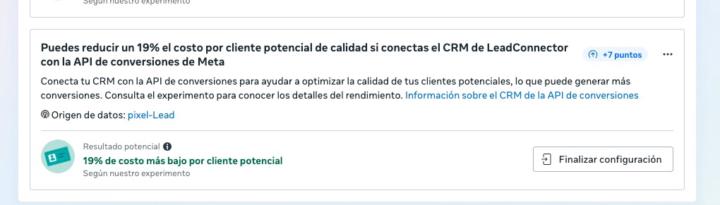 CRM leadconnector con la API de Meta