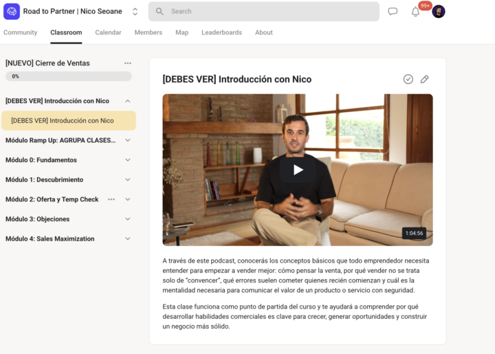 Nuevo curso de ventas publicado