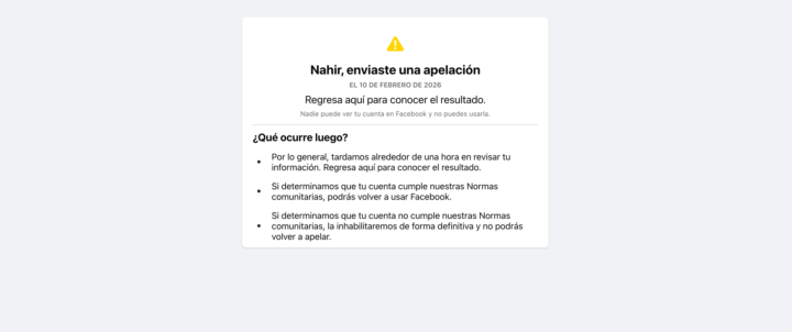 Bloqueo de cuenta facebook