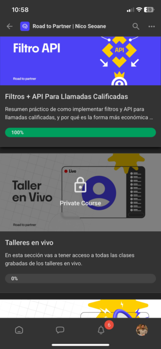 Módulo talleres en vivo