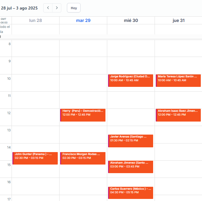 Mi agenda se está empezando a ver así 👇 (¿cómo comisionar closers de SaaS?)