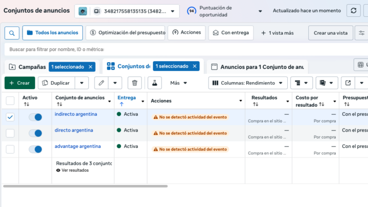 Problema en mi campaña de meta
