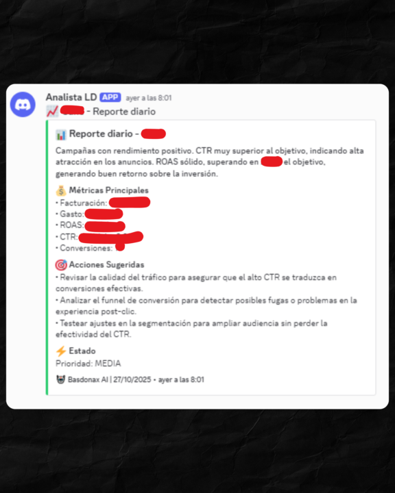 Agente Analista de Metricas (Reportes y Alertas de rendimiento)