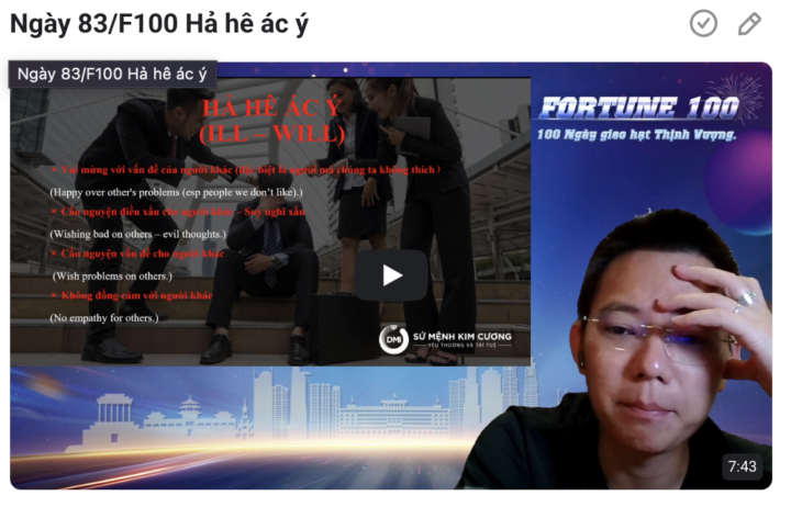 Ngày 83/F100 Hả hê ác ý