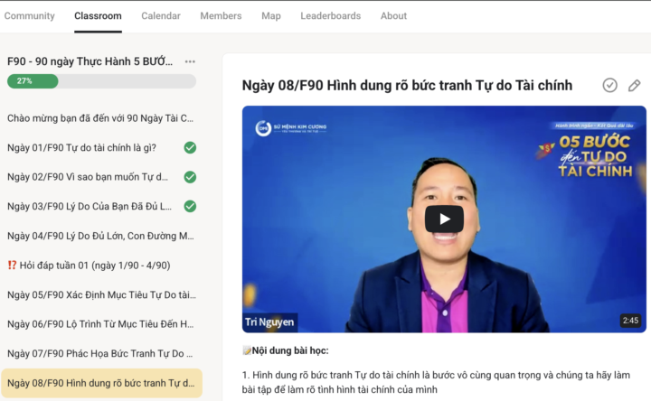 Ngày 08/F90 Hình dung về bức tranh Tự do Tài chính