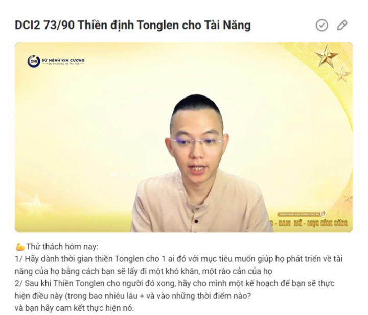 DCI2 73/90 Thiền định Tonglen cho Tài Năng