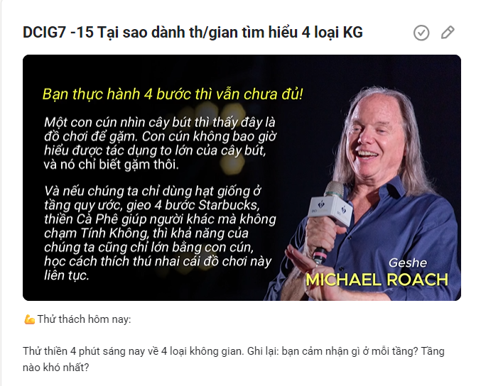DCIG7-15/60 Vì sao cần tìm hiểu 4 loại Không Gian?