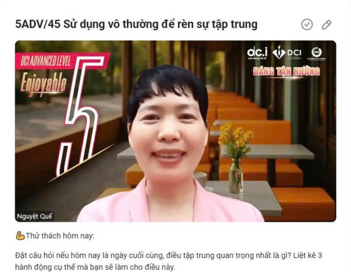 5ADV/45 Sử dụng vô thường để rèn sự tập trung
