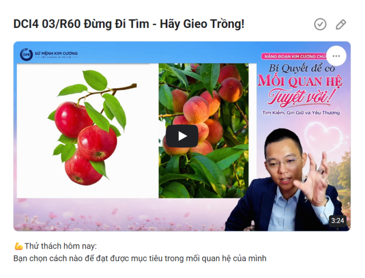 DCI4 03/R60 Đừng Đi Tìm - Hãy Gieo Trồng!