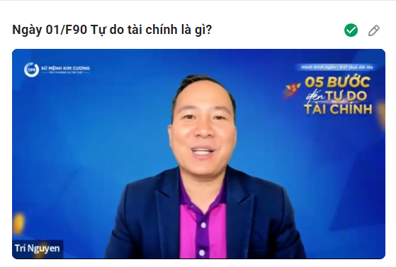 Ngày 01/F90  Tự Do Tài Chính là gì?