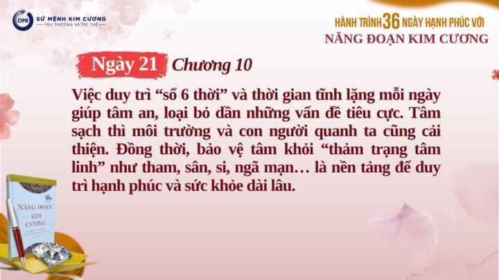 Ngày 21/H36 Rèn Dũa Tâm Sạch, Cuộc Sống Bình An