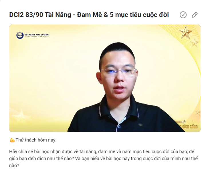 DCI2 83/90 Tài Năng - Đam Mê & 5 mục tiêu cuộc đời
