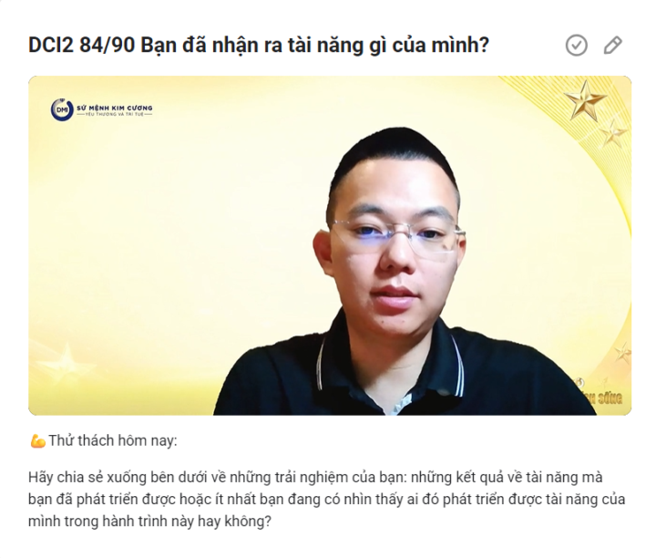 DCI2 84/90 Bạn đã nhận ra tài năng gì của mình?