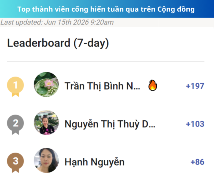 Cập nhật tuần thứ 3 của tháng 6/2026 từ Cộng đồng Sứ Mệnh Kim Cương