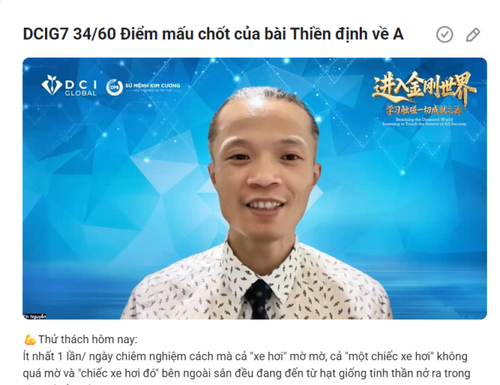 DCIG7 34/60 Điểm mấu chốt của bài Thiền định về A