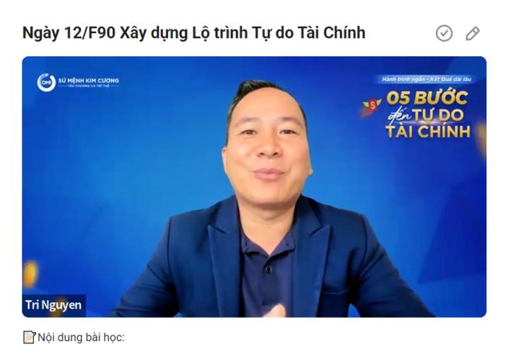 Ngày 12/F90 Xây dựng Lộ trình Tự do Tài Chính