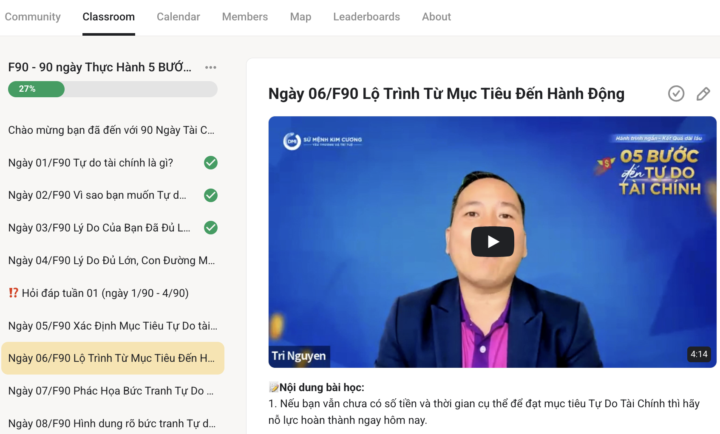 Ngày 06/F90 Lộ Trình Từ Mục Tiêu Đến Hành Động