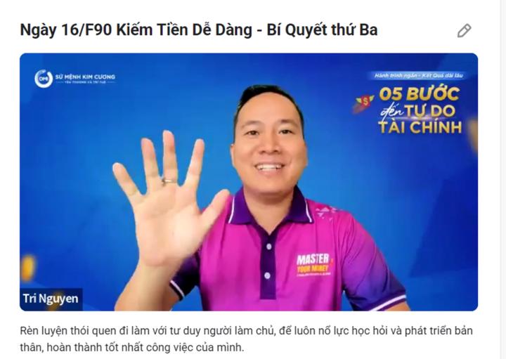 Ngày 16/F90 Kiếm Tiền Dễ Dàng - Bí Quyết thứ Ba