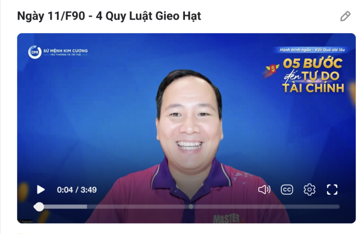 Ngày 11/F90 - 4 Quy Luật Gieo Hạt