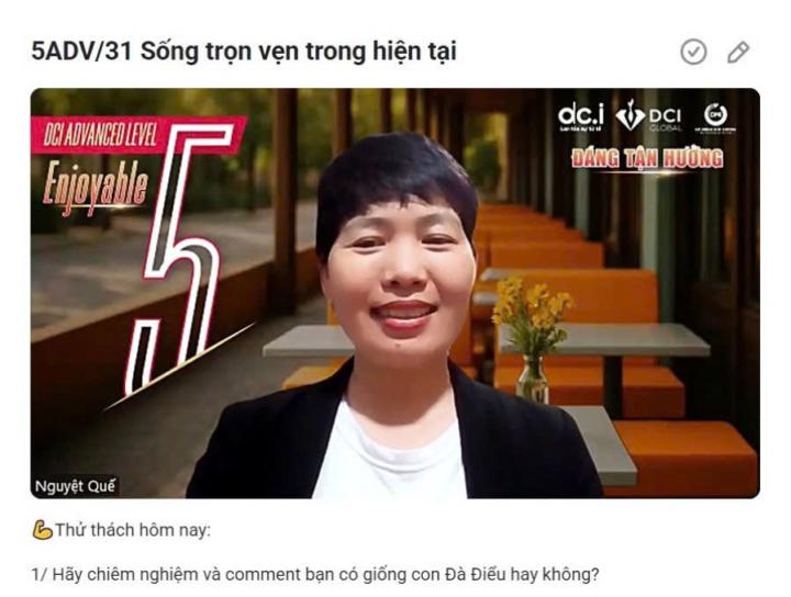 5ADV/31 Sống trọn vẹn trong hiện tại