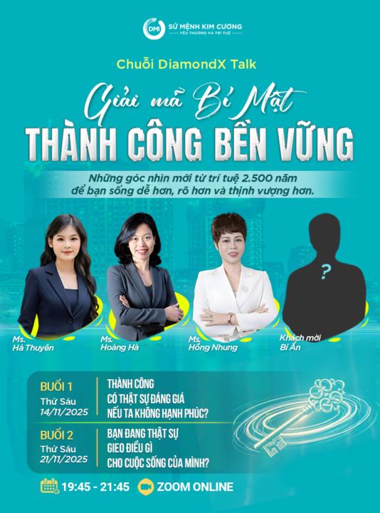 MỜI BẠN THAM DỰ: DiamondX Talk: GIẢI MÃ BÍ MẬT THÀNH CÔNG BỀN VỮNG