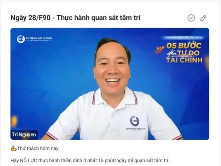 Ngày 28/F90 - Thực hành quan sát tâm trí