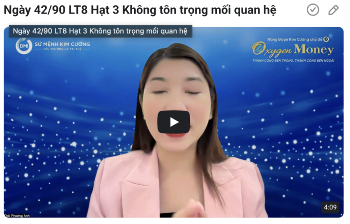 Ngày 42/90 LT8 Hạt 3 Không tôn trọng mối quan hệ