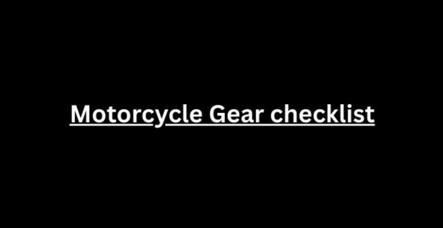 Motorcycle Gear checklist