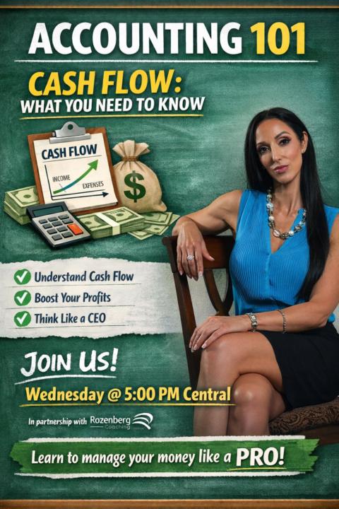 Accounting 101 is this Wednesday at 5:00 PM Central.