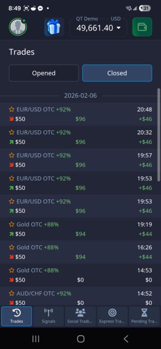 Manual trading update 