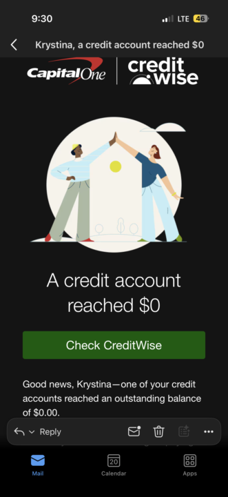 Another credit card paid off!