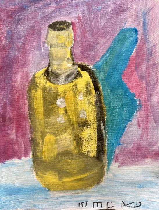 Uma garrafa de azeite 