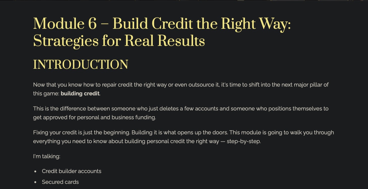 Module 6: FastTrack Credit Building