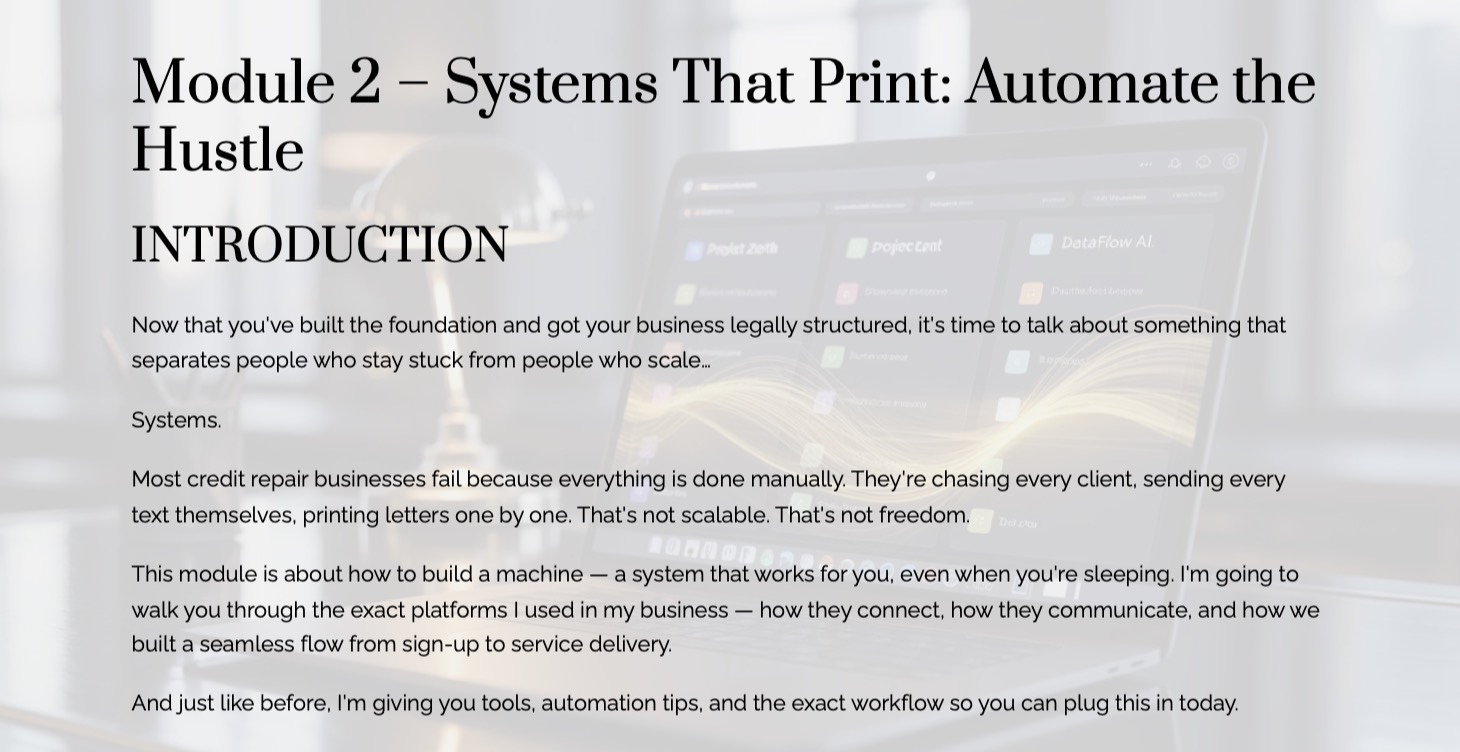 Module 2: Systems That Print: Automate The Hustle