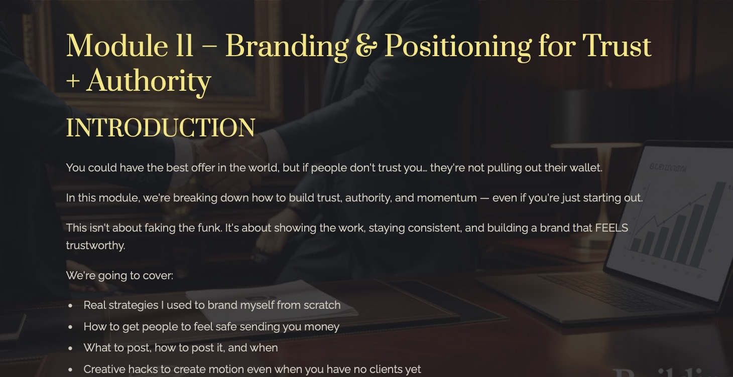 Module 11: Positioning For Trust & Authority