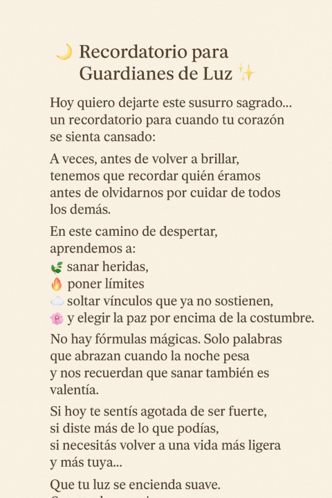 ✨ Recordatorio para Guardianes de Luz 🌕