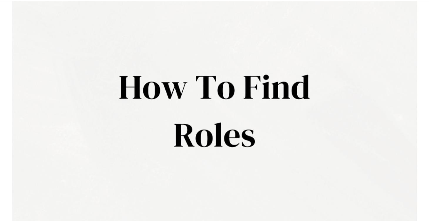 How To Find Roles
