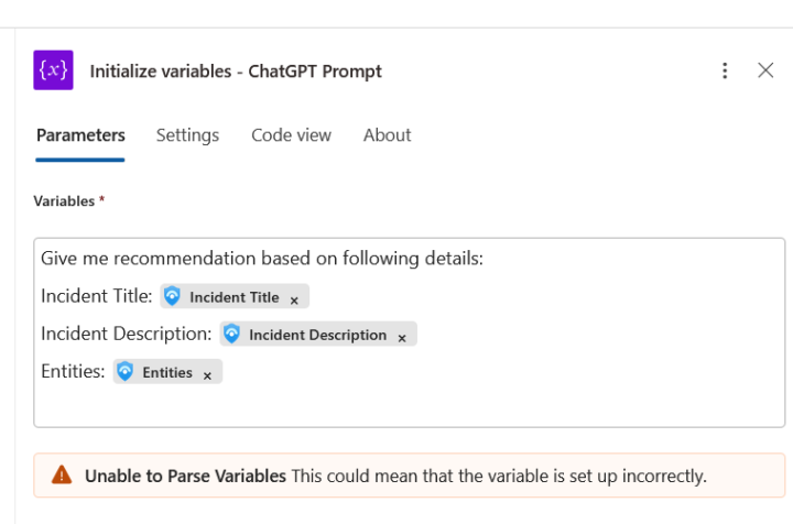 Editing Variables in AI Playbooks