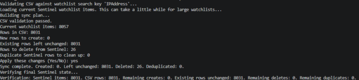 Microsoft Sentinel Watchlist Update