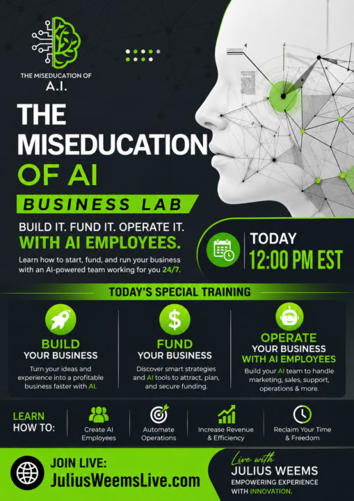   🚀 THE MISEDUCATION OF AI BUSINESS LAB  BUILD IT. FUND IT. OPERATE IT.