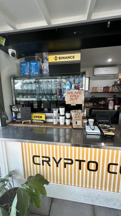 It’s becoming more mainstream. Buy a coffee with Crypto in Southbank Brisbane..